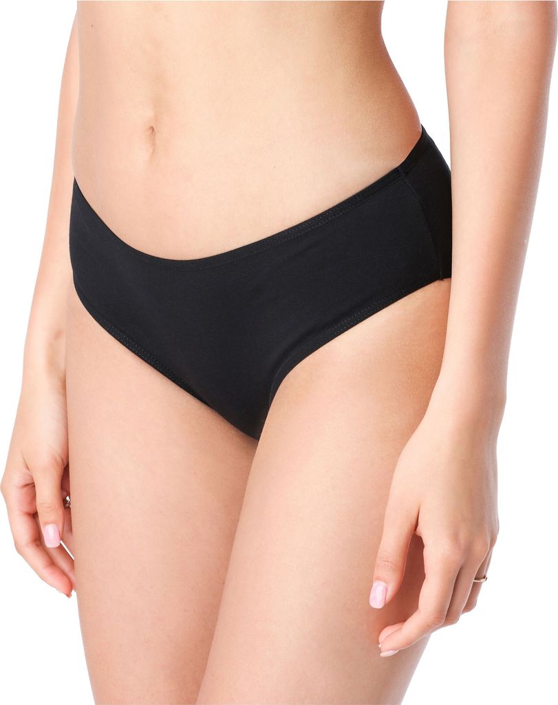 Bellivalini Damen Unterwäsche Unterhose aus Baumwolle Slip glatt BLV50-201 (Schwarz, XL )