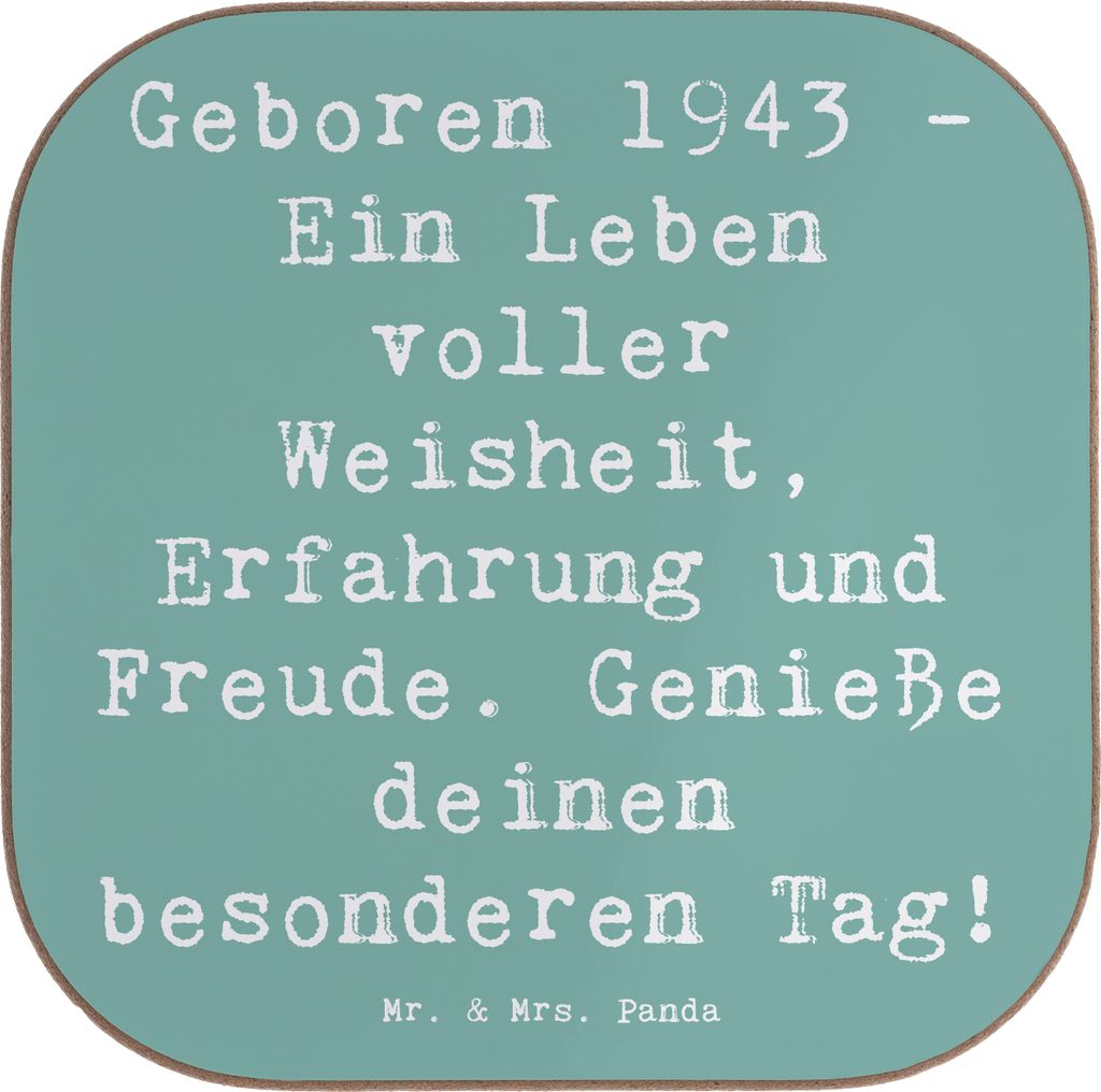 Mr. & Mrs. Panda Tischschoner Spruch 1943 Geburtstag - Meeresbrise - Geschenk, Tassenuntersetzer, Alter, Happy Birthday, historische Geburtstage, b...