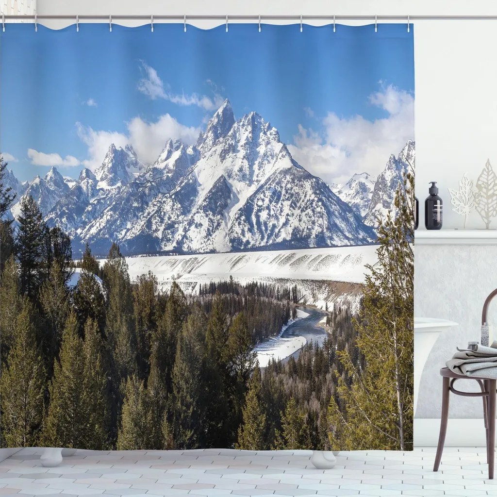 Offerta Tenda Doccia ABAKUHAUS 175x240 - Grand Teton Wyoming Qualità