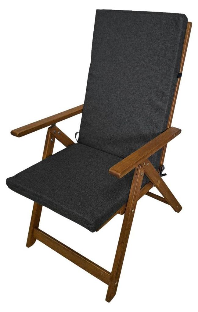 Waterproof Oxford Garden Deck Chair Cushion, Anthracite, Kodura