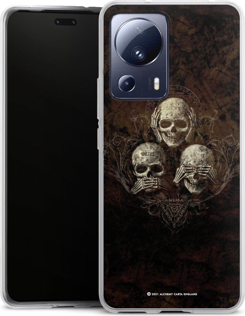 DeinDesign Handyhülle für Xiaomi 13 Lite Silikon Hülle Case Smartphone Schutzhülle Art Gothic Totenköpfe