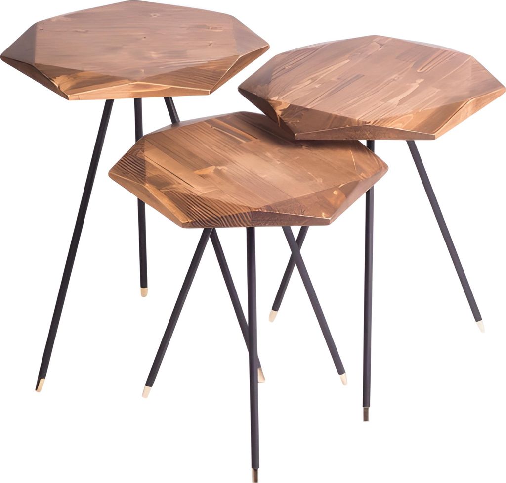 Beistelltisch Holz Beige Modern Elegant