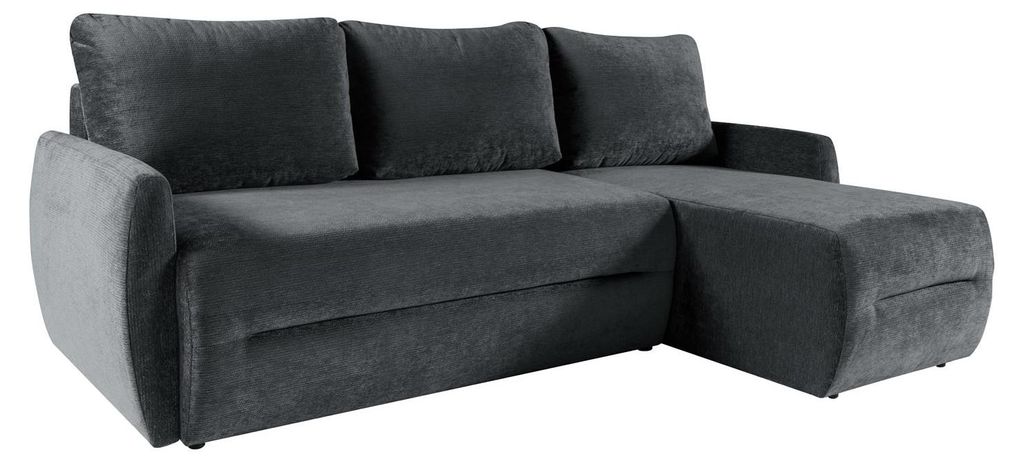 Universelles Ecksofa KATANIA mit Schlaffunktion und Bettkasten (225x153 cm) Graphit