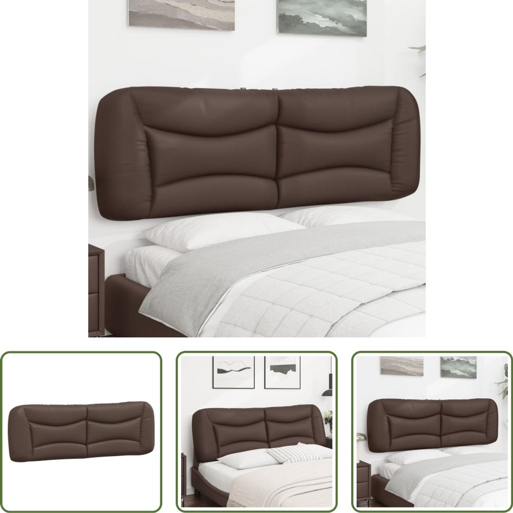 The Living Store Kopfteil-Kissen Braun 160 cm Kunstleder