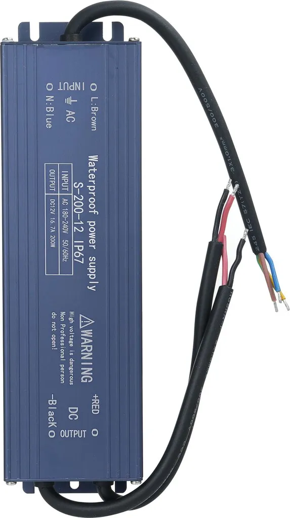 Alimentation LED 12V 200W IP67 Protection Totale Contre Pluie et Poussière
