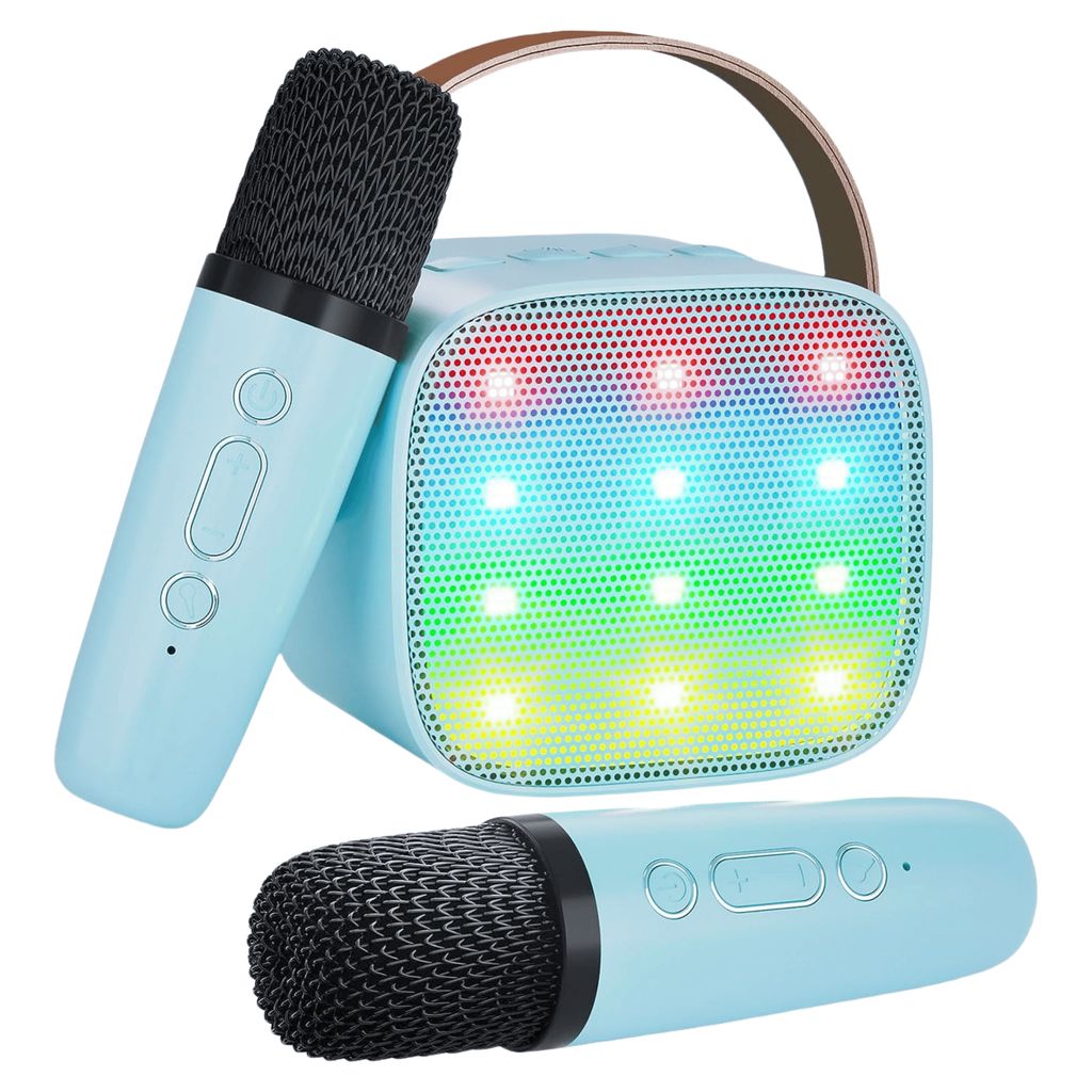 Karaoke Maschine mit 2 kabellosen Mikrofonen, Tragbarer Produktbild 