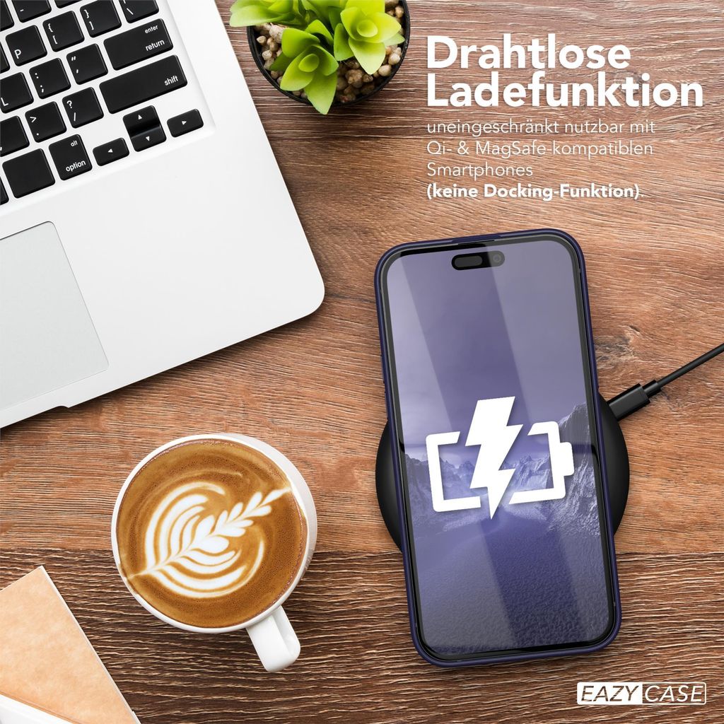 EAZY CASE Clear Hybrid Bumper Hülle für Apple iPhone 15 Plus, Handyhülle stoßfest mit Kameraschutz, Handycase dünn in Lila