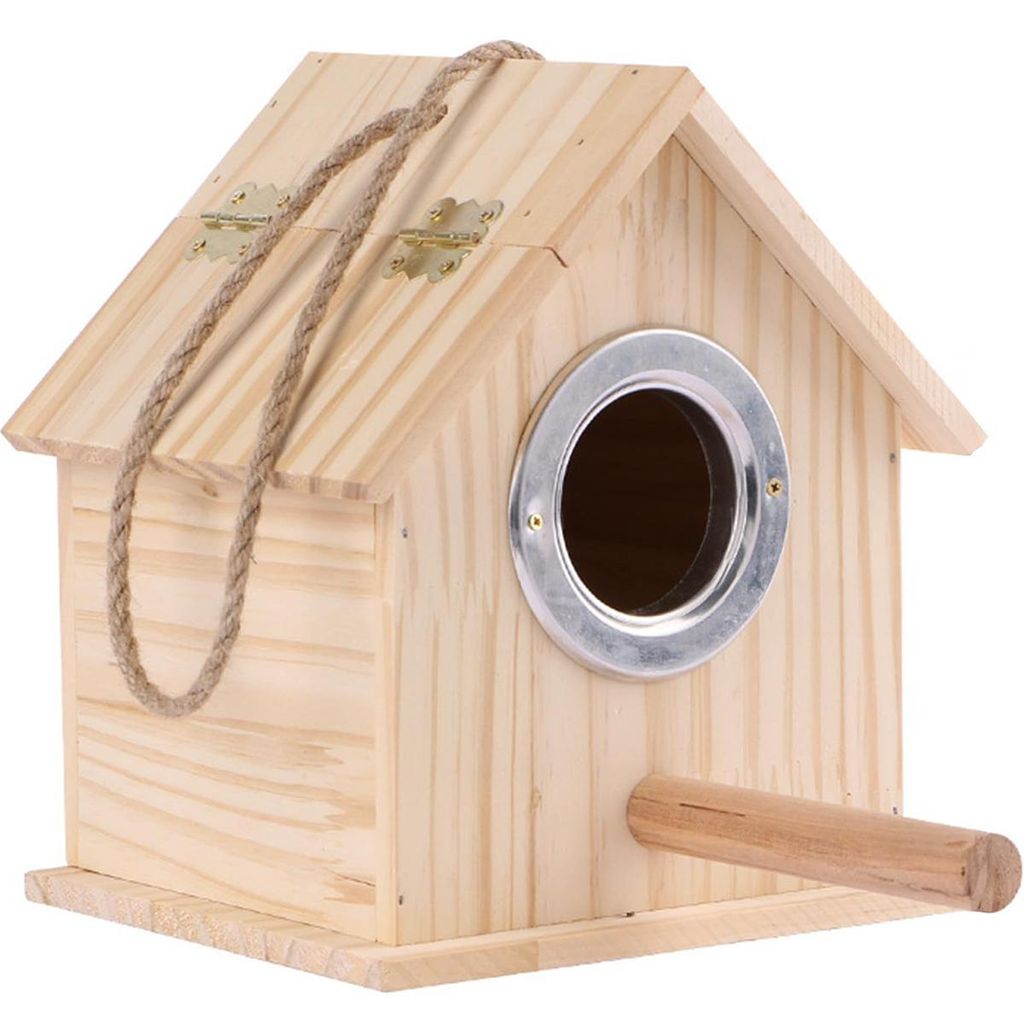 Holz-Nistkasten für Sittiche, 15x13x16,7 cm, Eingang Ø 5,5 Produktbild 