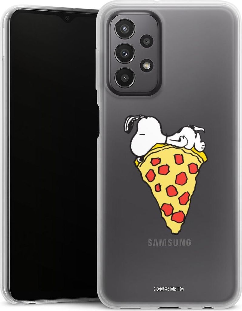 DeinDesign Slim Hülle für Samsung Galaxy A23 5G Silikon Case Ultra Dünn Handyhülle Pizza Peanuts Snoopy