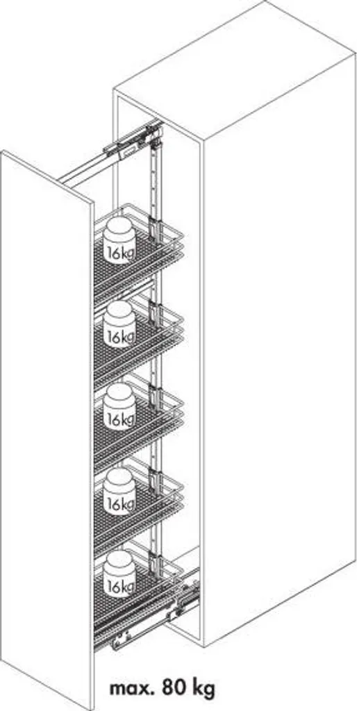 Rangement colonne cuisine VS TAL Larder pour armoire haute 170-195 mm