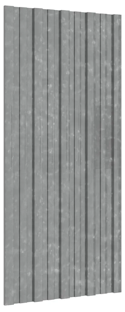 Plaque de toit robuste 100x45 cm acier galvanisé argent - Lot de 12