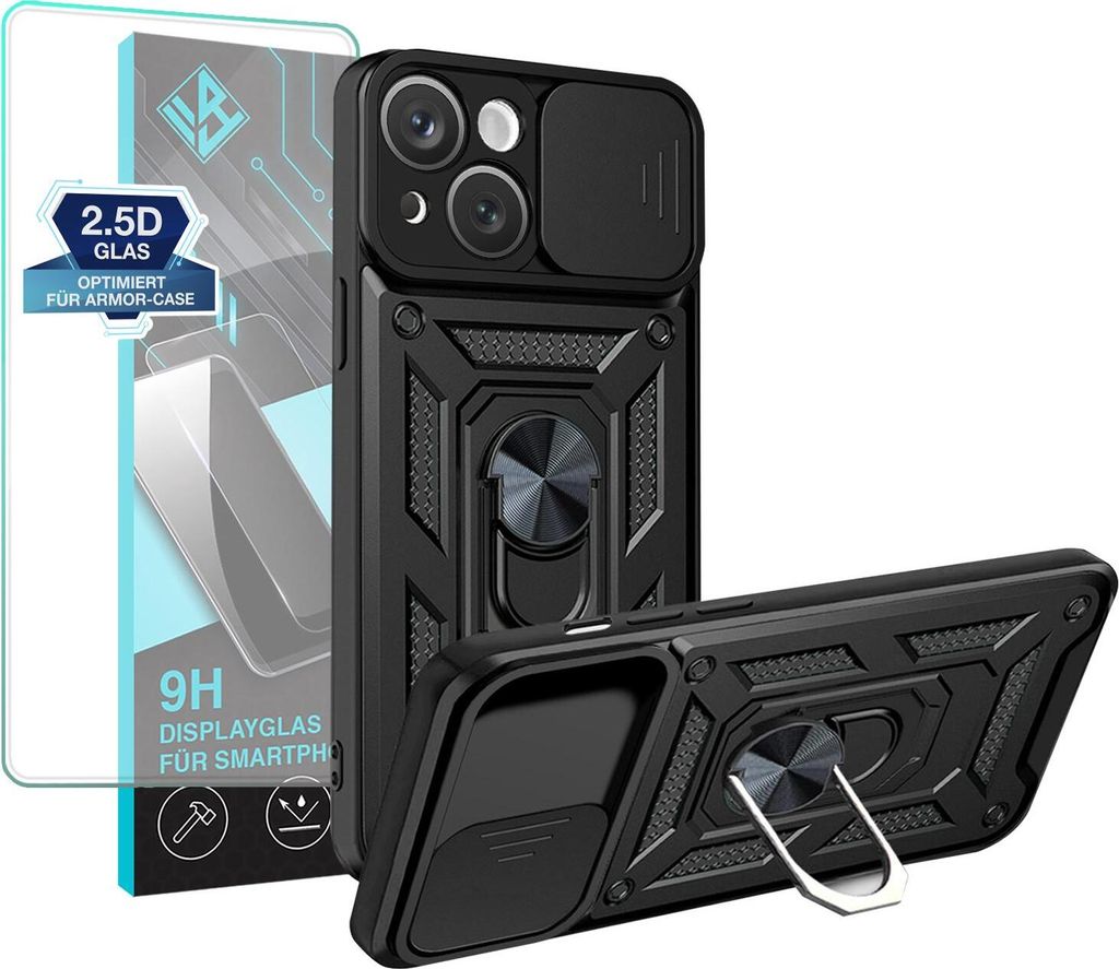 Armor Handyhülle für Apple iPhone 15 mit 9H Displayglas Produktbild 