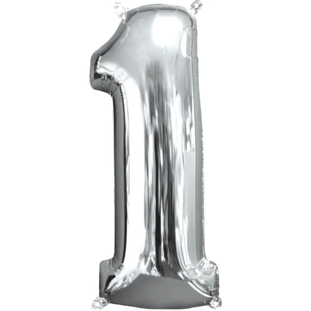 Ballon Chiffre 1 Argent Durable - Déco XL Haute Résistance sans Fuite d'Air