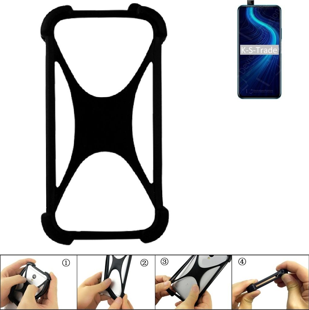 K-S-Trade Handy-Hülle Schutz-Hülle kompatibel mit Huawei Honor X10 Pro Silikon Bumper TPU Softcase Smartphone Stoßschutz, schwarz