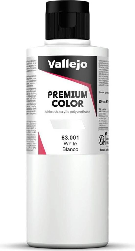 Vallejo Premium Color Bianco 200 ml Aerografia Immagine del prodotto 