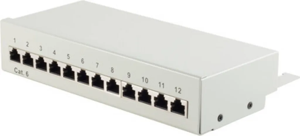 Panneau de brassage 12 ports Cat.6 compact avec numérotation claire