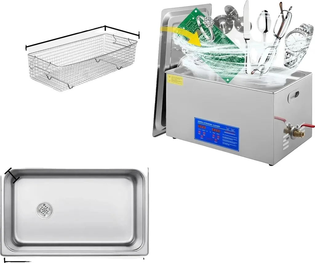 Nettoyeur ultrasons inox 22L 40kHz JPS-80A avec chauffage intégré