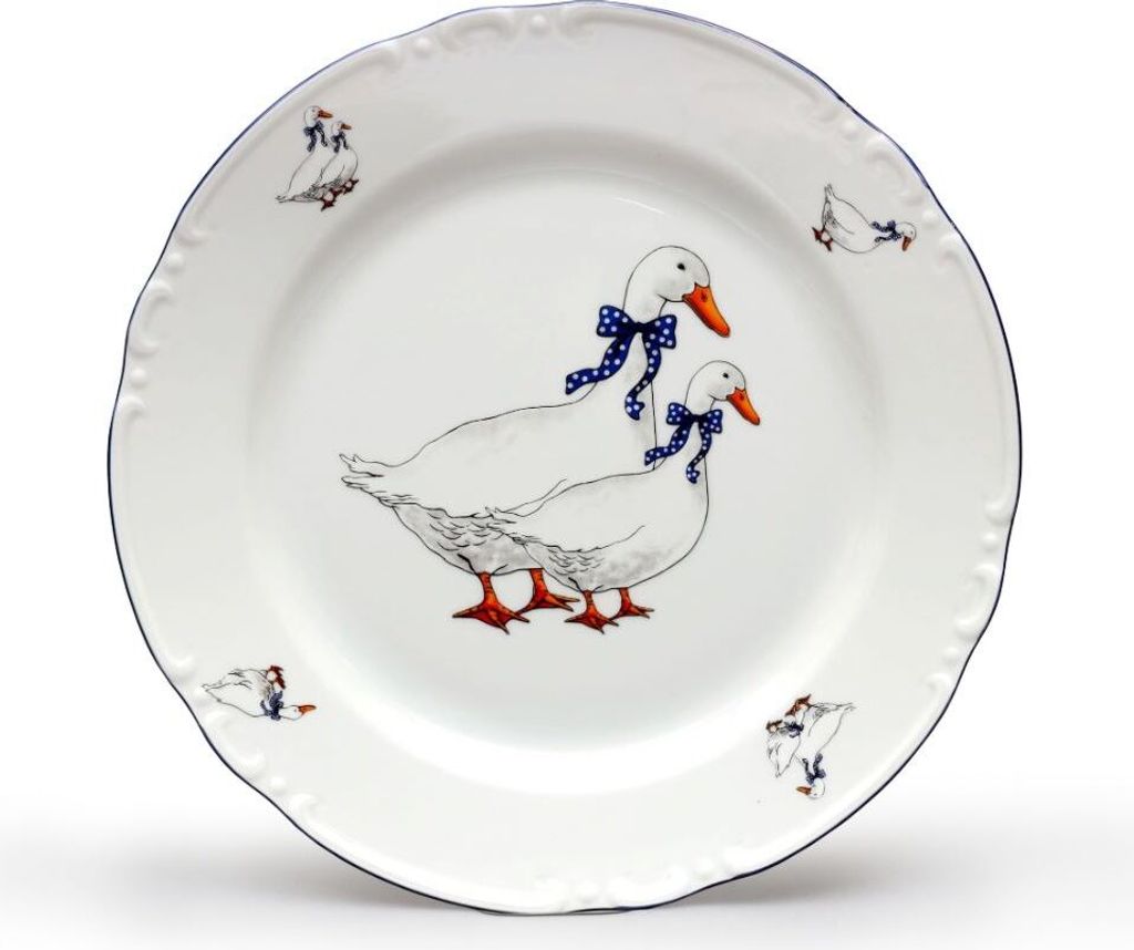 Thun 1794 Talíř mělký, husy, 24 cm, český porcelán, Obrázek produktu 