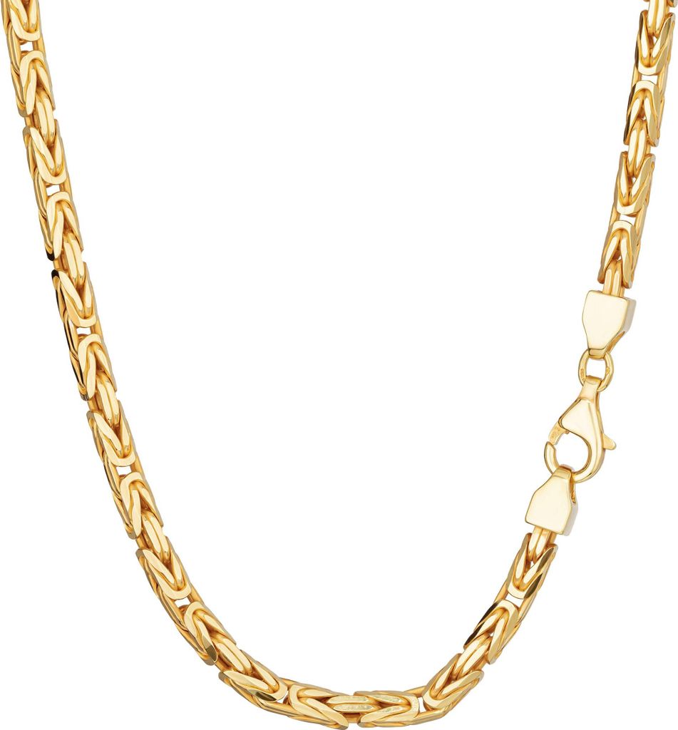 Halskette 50cm Königskette 925 Silber Gelbgold vergoldet 8 Produktbild 