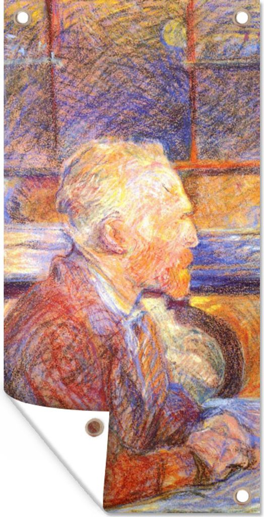 MuchoWow 30x60 cm Outdoor-Poster Gartendeko Sichtschutz Garten Poster für den Garten Porträt von Henri de Toulouse-Lautrec - Vincent van Gogh