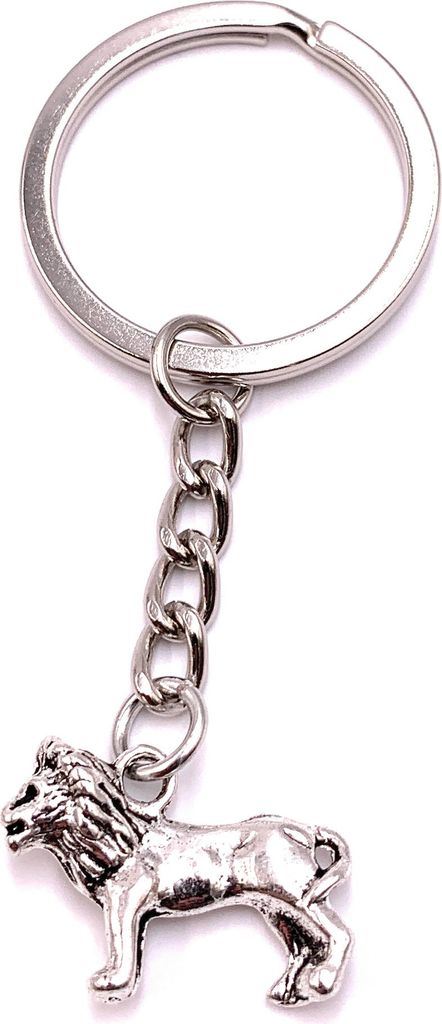 Onwomania Schlüsselanhänger Stehender Löwe Männlich Silber Metall Anhänger Charm