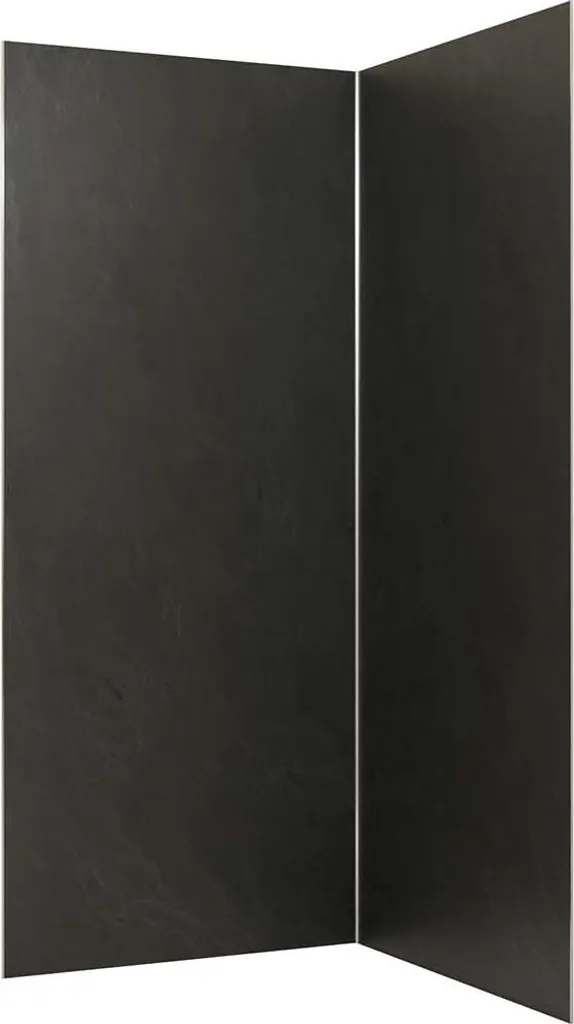 Revêtement Mural de Douche Aspect Ardoise 90x210 cm et Finitions Chrome