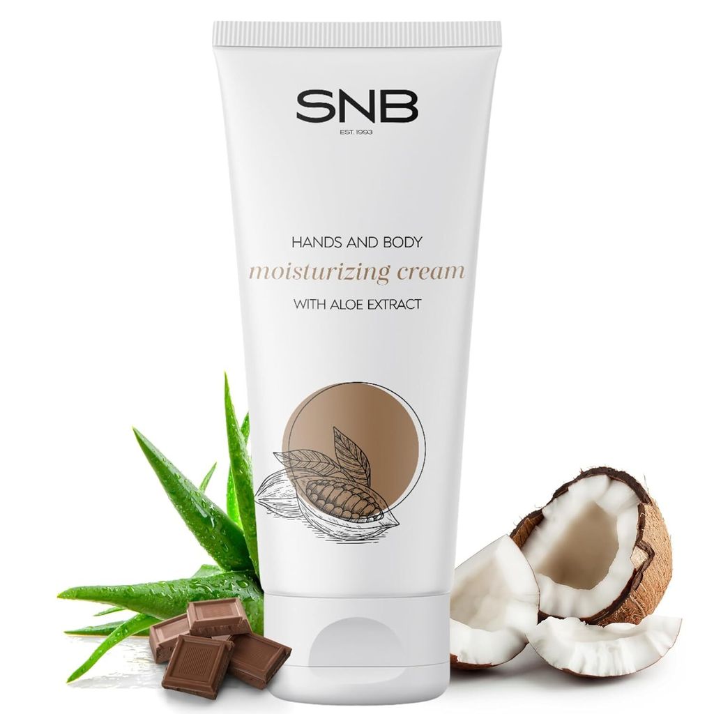 SNB Professional Feuchtigkeitscreme für Hände, Füße und Körper 200 ml – Mit Aloe Vera ,Vitamin E, Kokosnuss und Schokolade