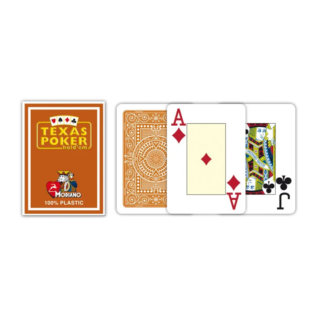 Jeu Modiano Texas Poker Plastique Marron Inusable et Lavable