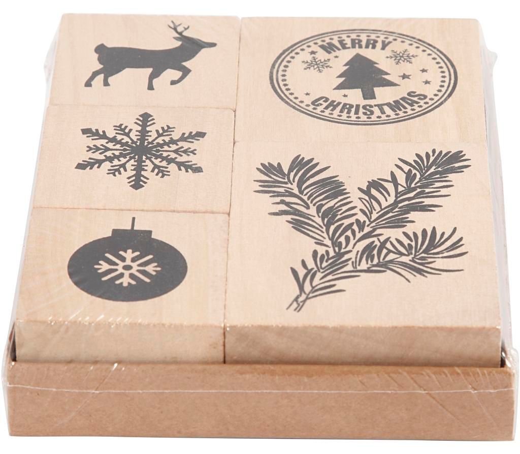 Creativ Company Holz Stempelset Weihnachten - Kreatives Bastelset 5-teilig
