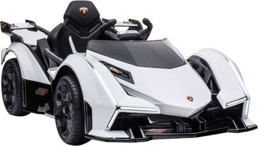 ES-Toys Kinder Elektroauto Lamborghini V12 Vision Gran Turismo Fernbedienung MP3 weiß
