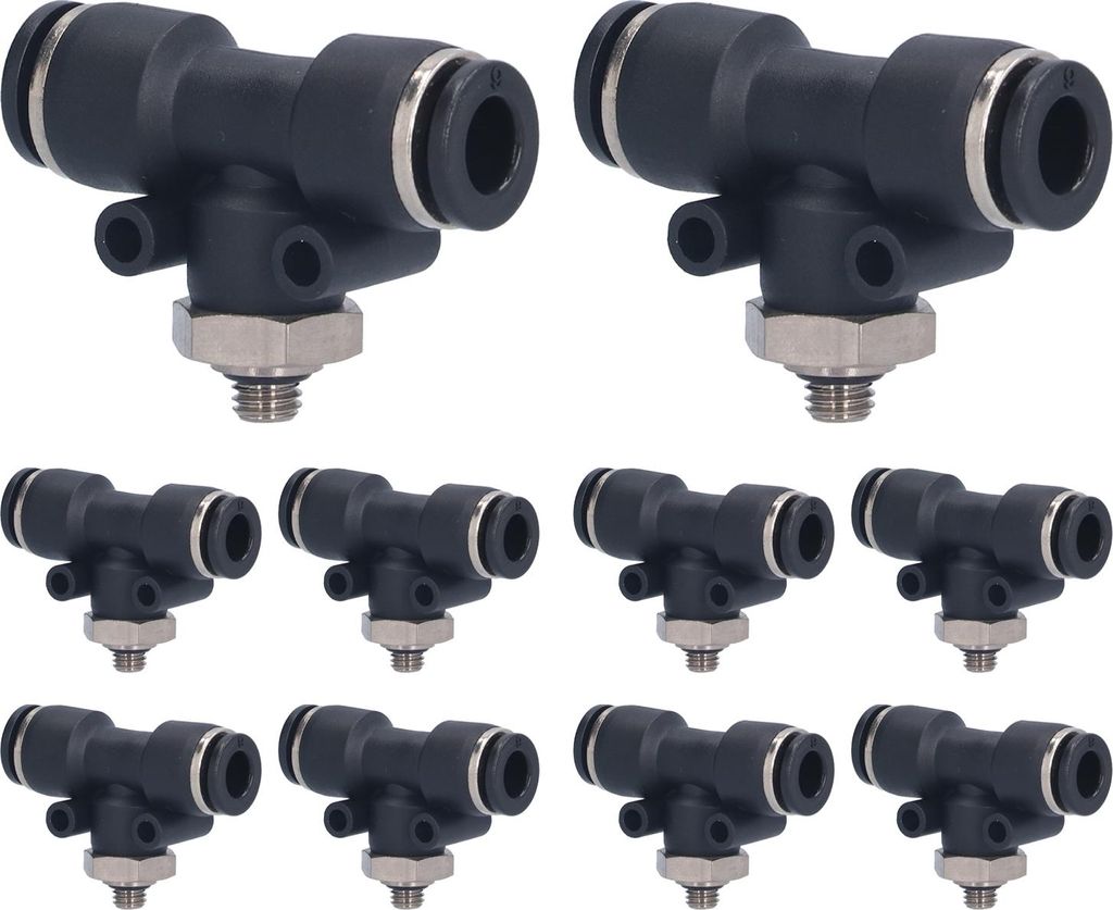 10 Stück Pneumatik-Rohrverschraubungen aus robustem PVC mit Außengewinde für Automatisierungsanlagen 4-M3C