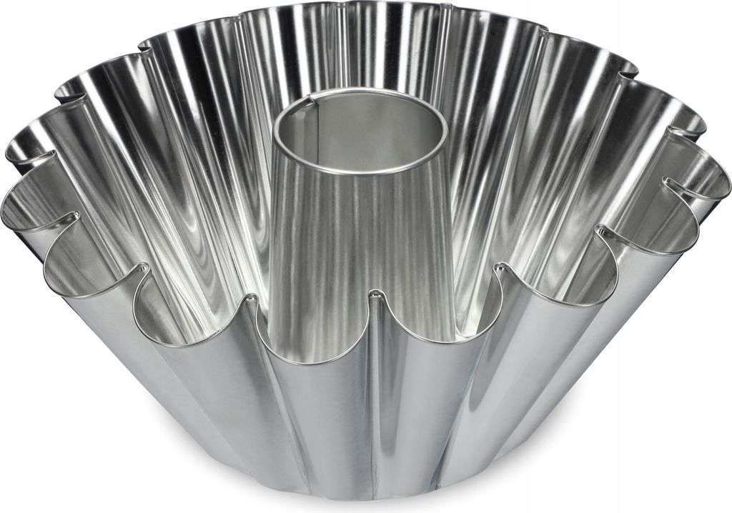 KADAX Gugelhupfform, Kuchenform aus verzinktem Blech, Hohe gewellte Backform