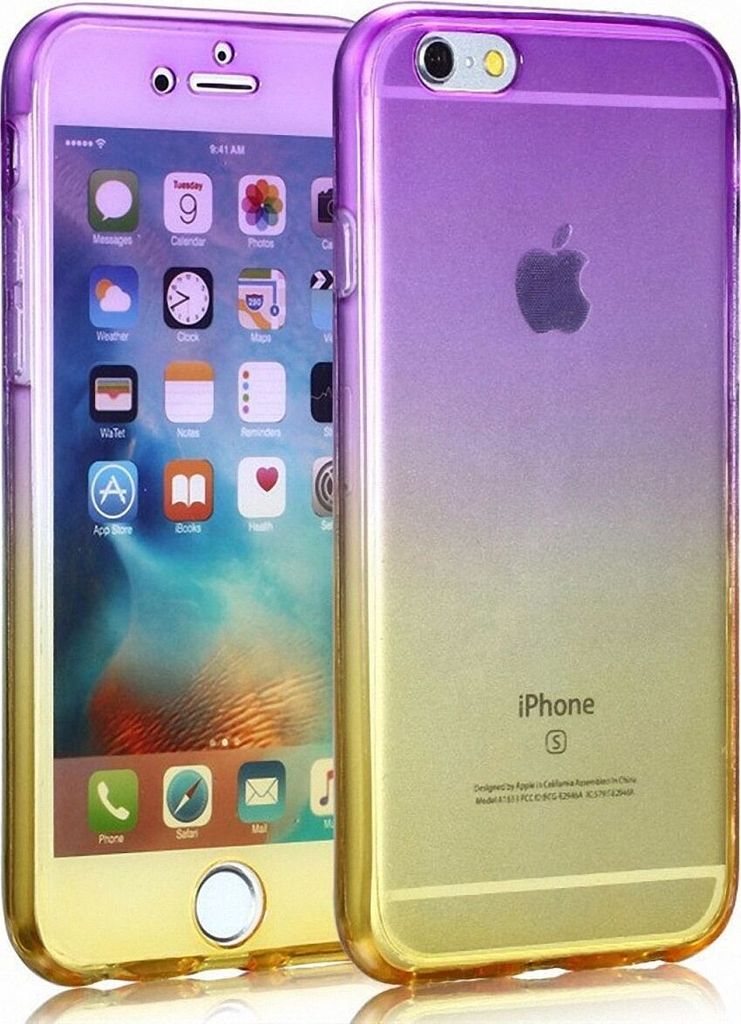 Crystal Case Hülle für Motorola Moto G4 Play Lila Gelb Full Body