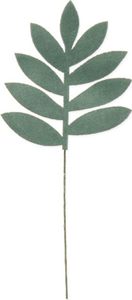 Halbach 6pb x 6 pcs = 36 pieces 13,5 cm velvet leaves 98006 sage green