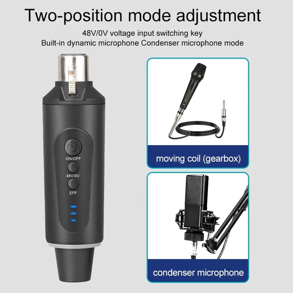 Système de Microphone Sans Fil XLR UHF 48V pour Mixeur Audio et Guitare
