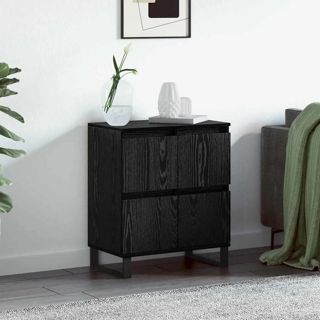 2025 Vetrina moderna Sideboard Nero 60 x 35 x 70 cm Materiale a base di legno - Cassettiere,Design 8961337 1pacco