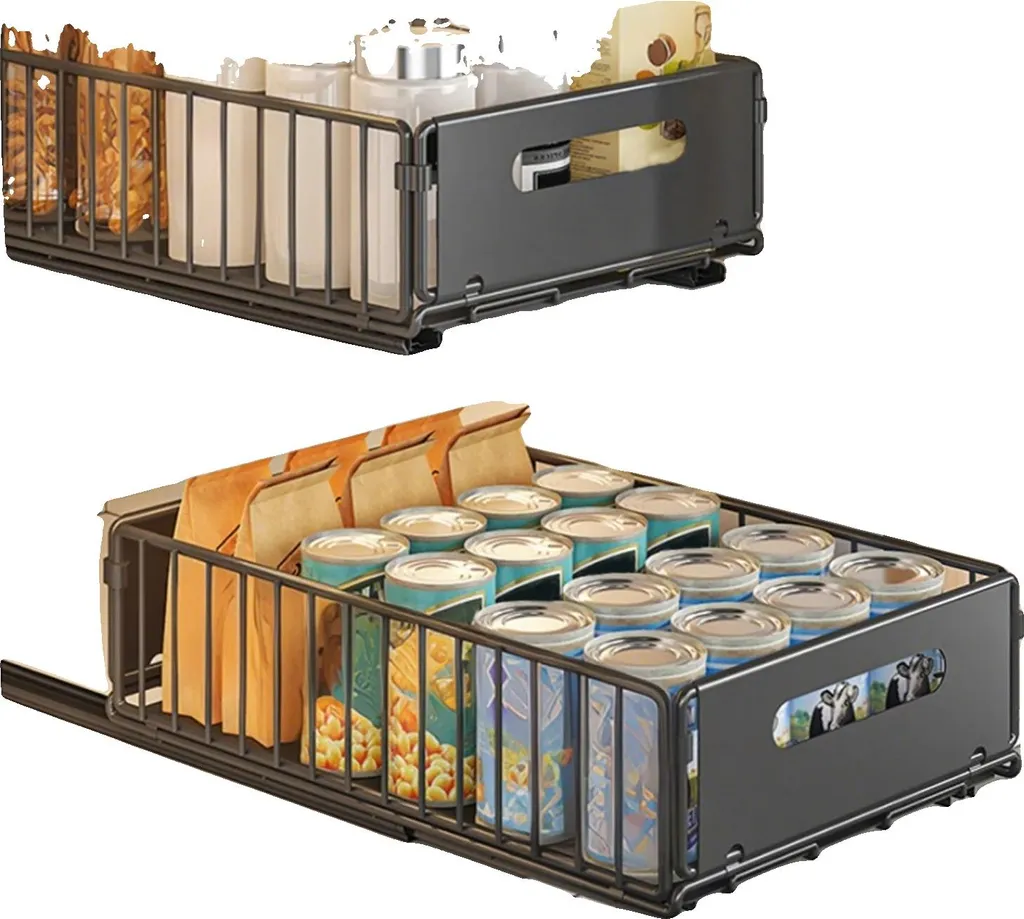 Étagère coulissante petite taille à double capacité, lot de 2 modules