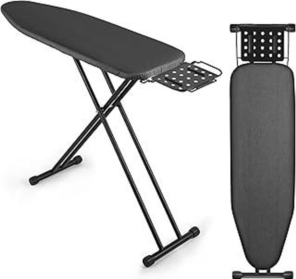 Deluxe Klappbares Bügelbrett VIOFOTT, Ironing Board,höhenverstellbar 65-95cm,Für meisten Dampfbügelstationen geeignet ist,größe 120x 34 cm
