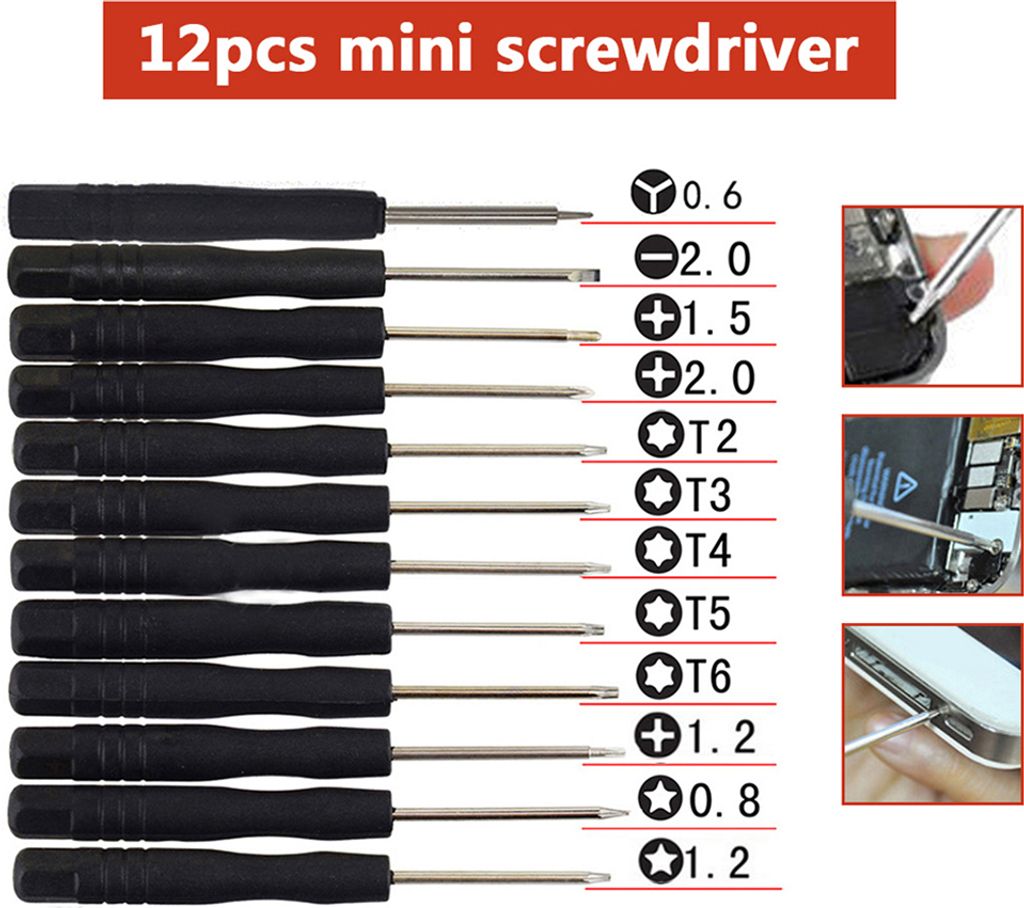 12 Set Feinmechaniker Schraubendreher Werkzeugset Für PC Produktbild 