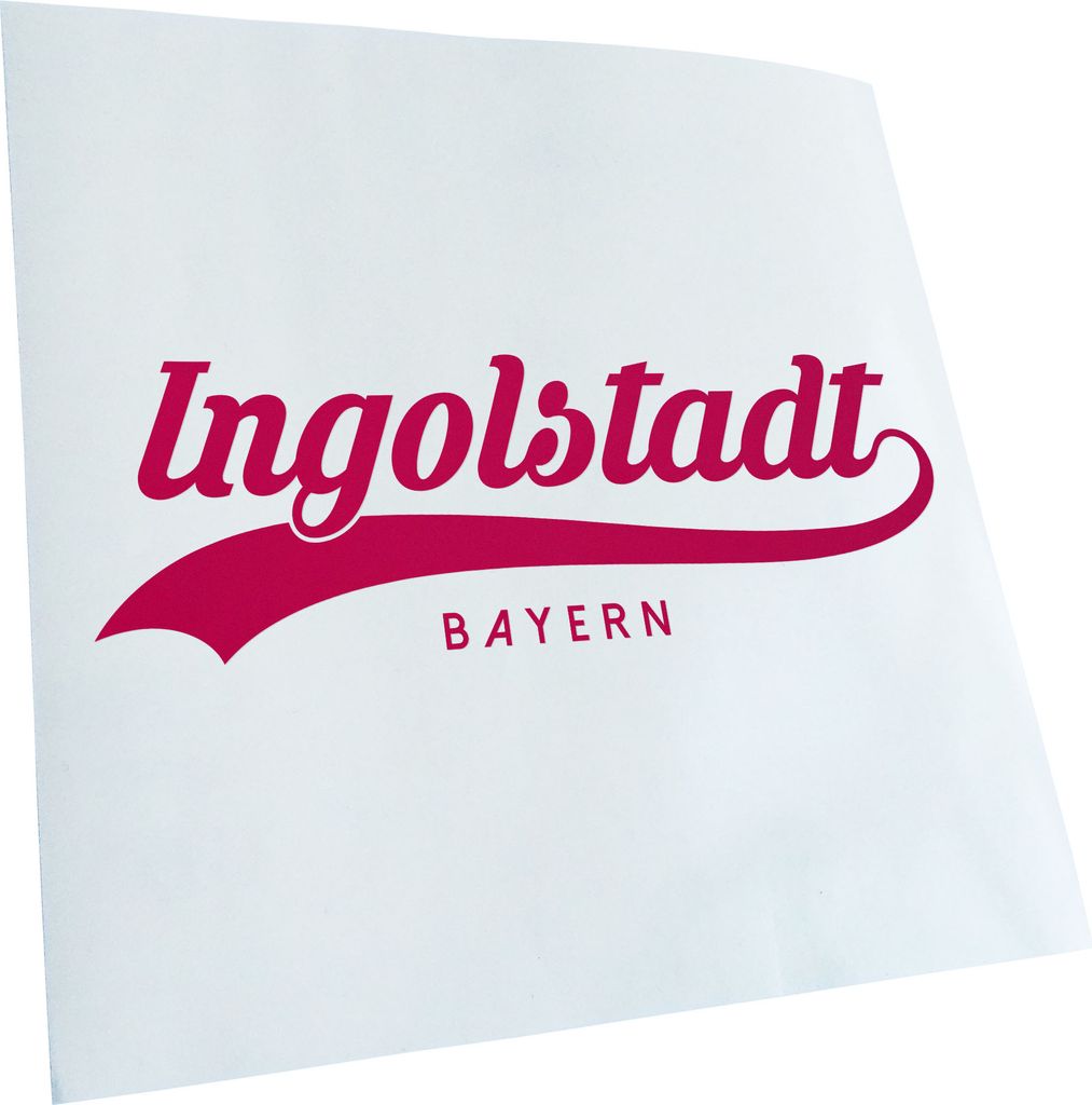 Kiwistar - Autoaufkleber - Ingolstadt Bayern - Pink - 50x16cm - Aufkleber für Auto, Laptop, Fahrrad, LKW, Motorrad mehrfarbig JDM Decal Racing