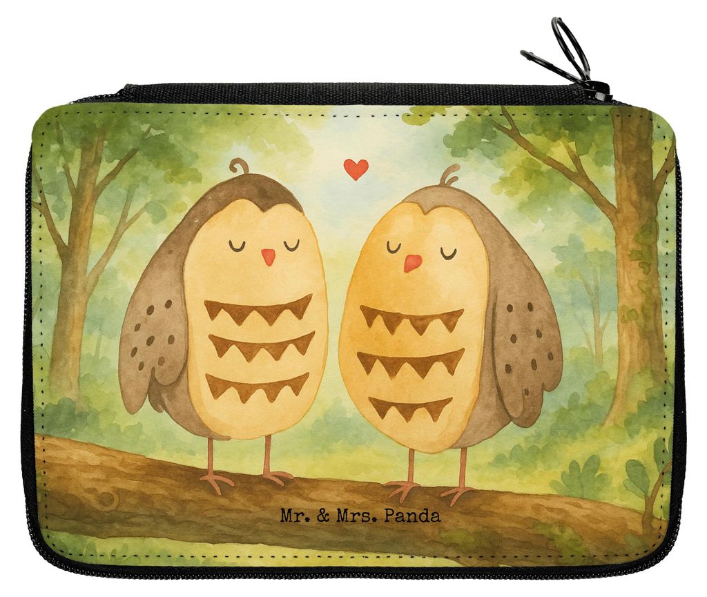 Mr. & Mrs. Panda Bleistiftetui Eulen Liebe Design - Weiß - Geschenk, Etui, Hochzeit Spruch, Mäppchen, Eule, Schlampermäppchen, Pärchen, Freund,...