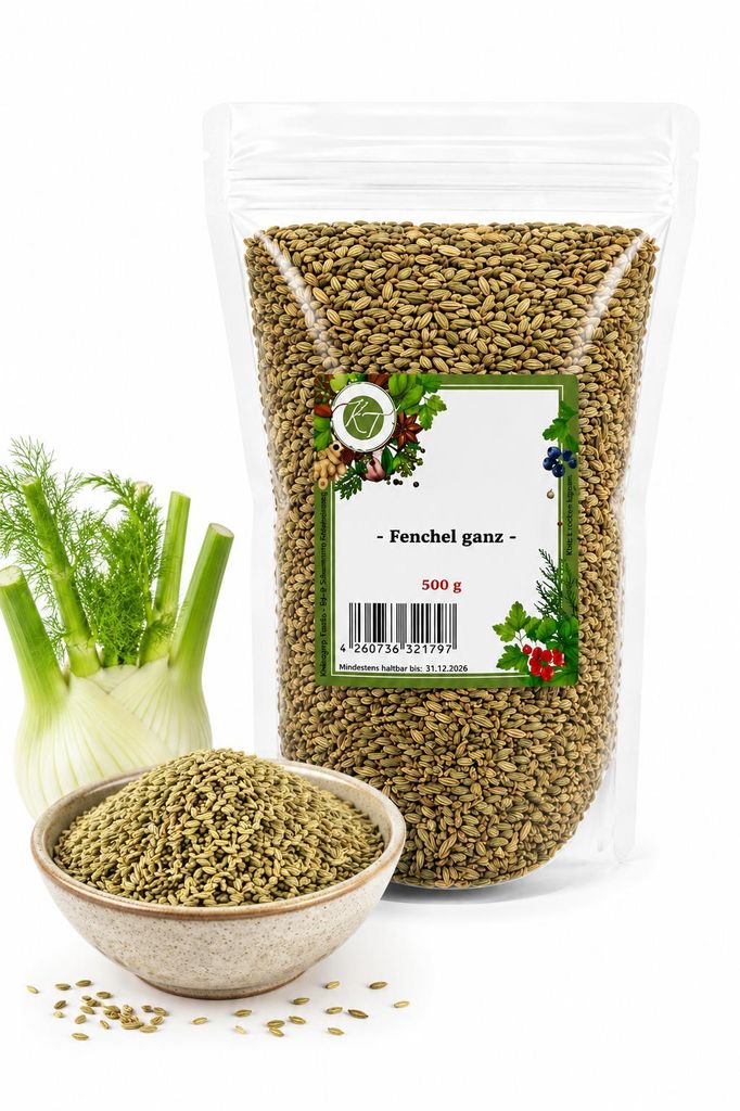 KT 500 g Fenchel ganz getrocknet Fenchelsamen Fenchelsaat - Produktbild 