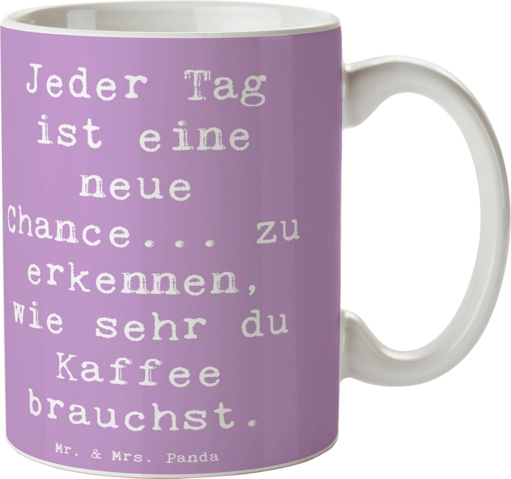 Mr. & Mrs. Panda Becher Spruch Motivation und Kaffee - Lavendeltraum - Geschenk, Gefühl, Keramiktasse, Tasse, Kaffeetasse, Lächeln, Funke, Chance...