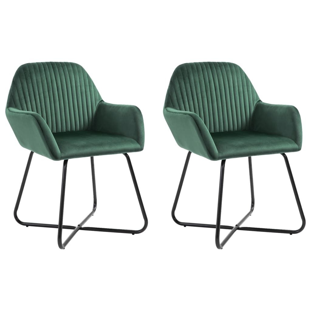 Jídelní židle 2 ks zelené samet, 249803  HangarStore.cz Obrázek produktu 