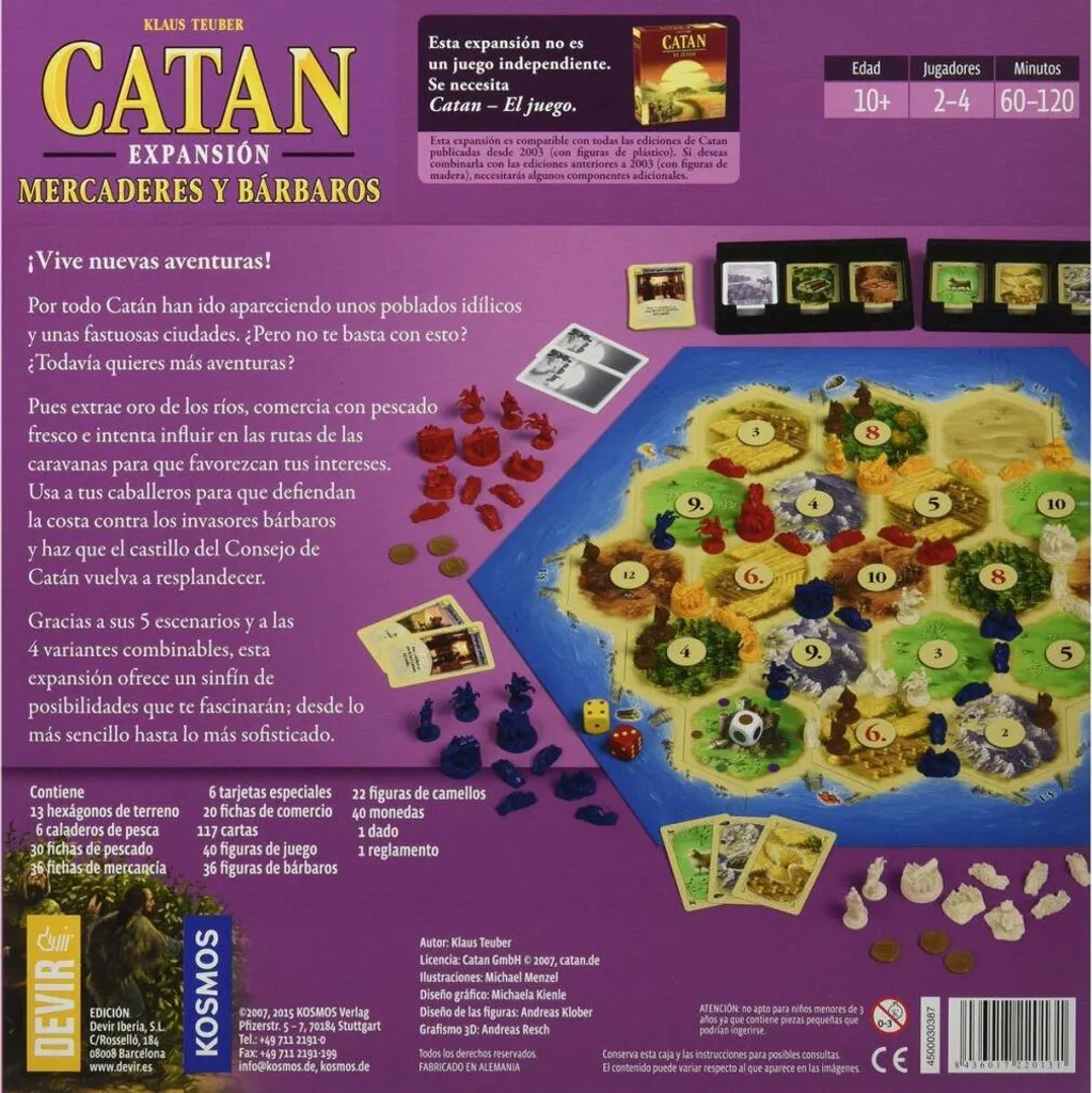 Extension Jeu de Société Catan Marchands et Barbares Devir Version ES - 3