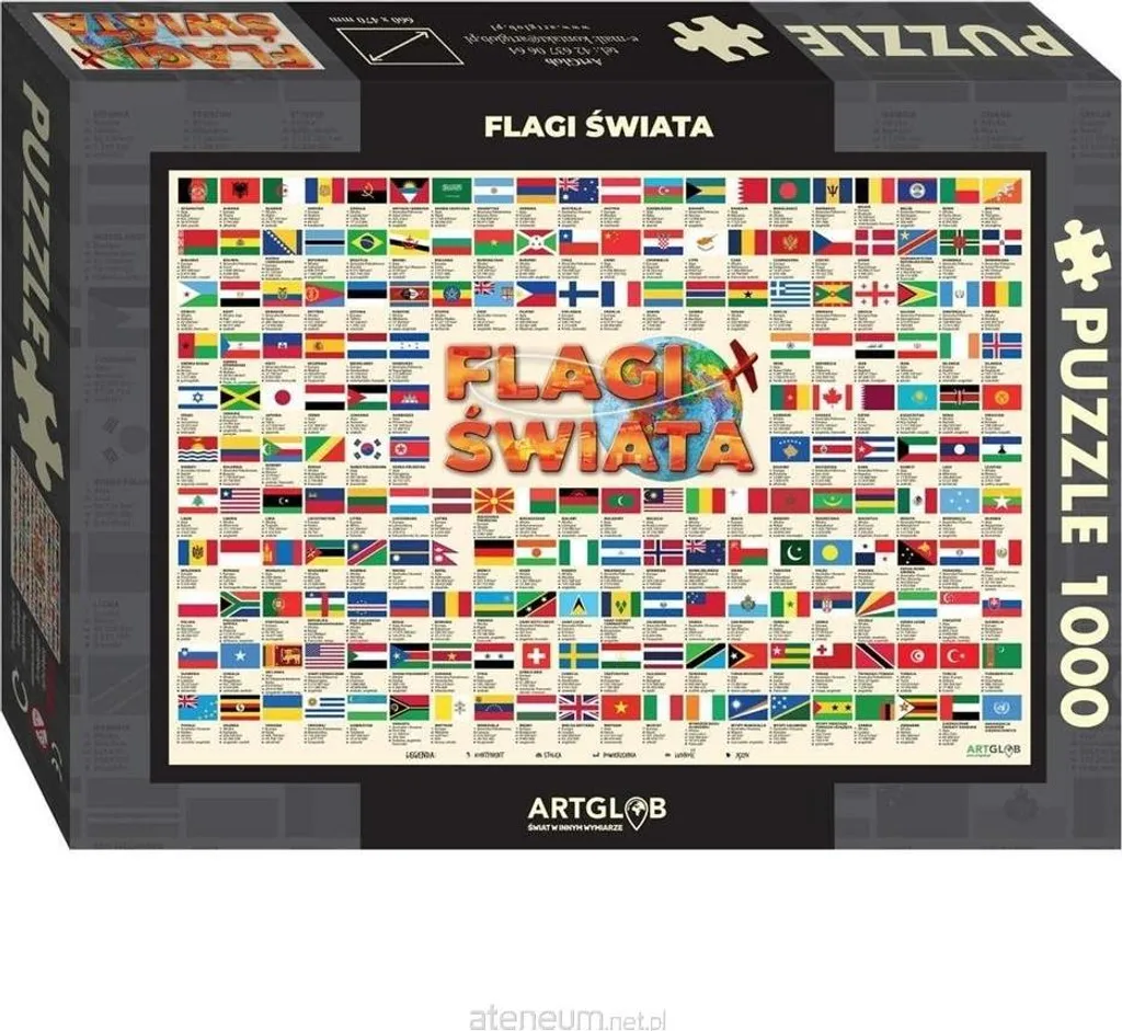 Grand Puzzle Drapeaux du Monde 1000 Pièces - Impression Haute Qualité