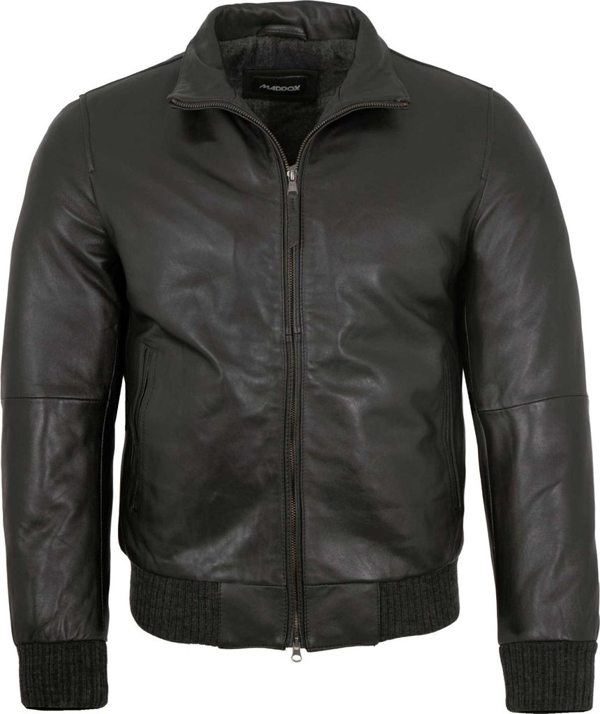 MADDOX - Herren Lederjacke Blouson Lammnappa schwarz : 66
