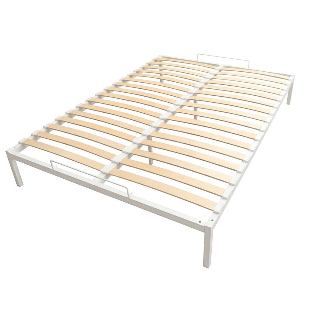 INDUSTORM Bett - Bettgestell 120x200 mit Elastisch Lattenrost aus Birkenholz, Metallbett Stauraum Höhe 23,5cm - Gästebett