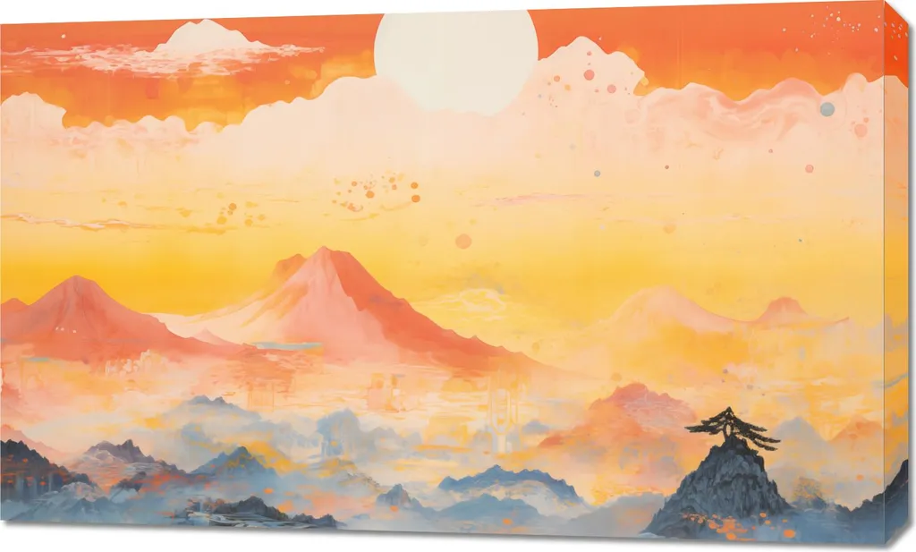 Tableau Grand Format 100x60 Impression HD Aube Montagnes Calmes
