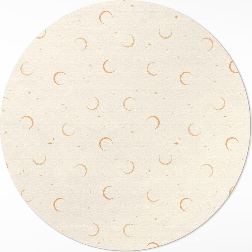 Kleine Monde und Sterne Boho-Kosmos– Vinylteppich – Indoor Teppich – Flur – Pflegeleicht – Runder Teppich – PVC Teppich – Outdoor Tep...